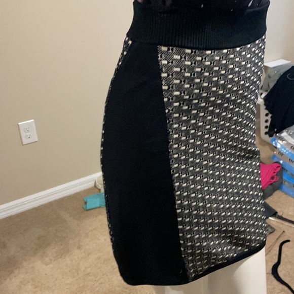 RAG & BONE BLACK AND WHITE PRINT KNIT SWEATER FABRIC MINI SKIRT SM NWOT - Picture 4 of 9